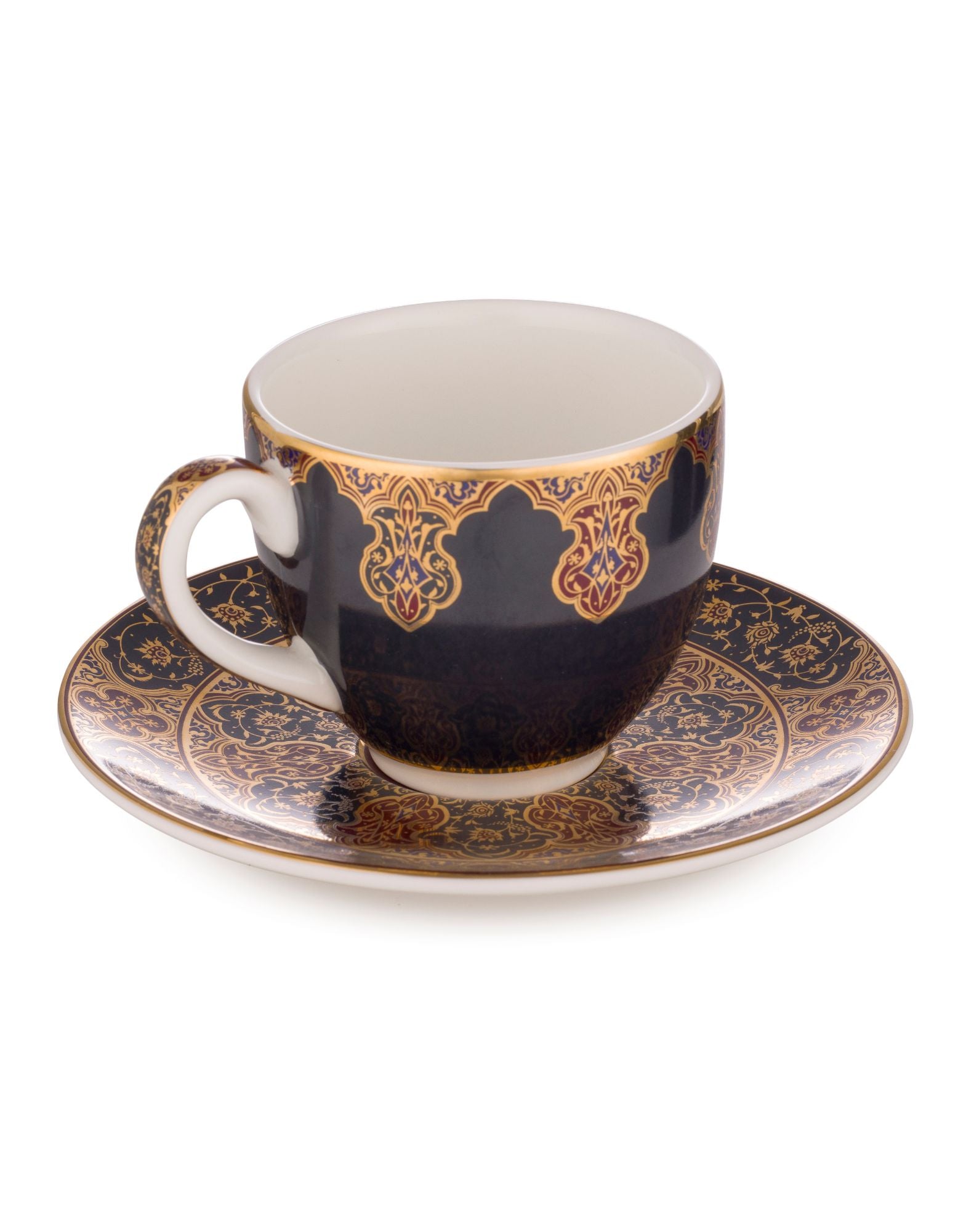 Begum Cup and Saucer in black 