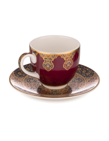 Begum cup and saucer in Red