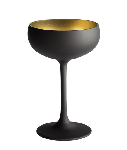 Champagne saucer - set of 2 black / gold