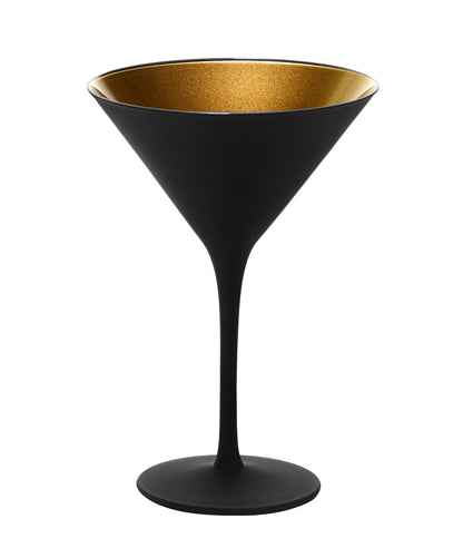 Cocktail glass - set of 2 black / gold