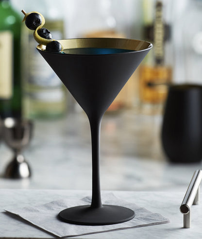 Cocktail glass - set of 2 black / gold
