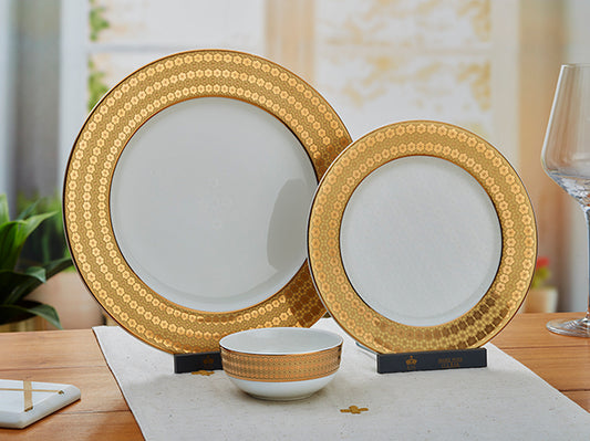 Japanese Floral Collection (Gold), 3 piece set -  Plates and Katori