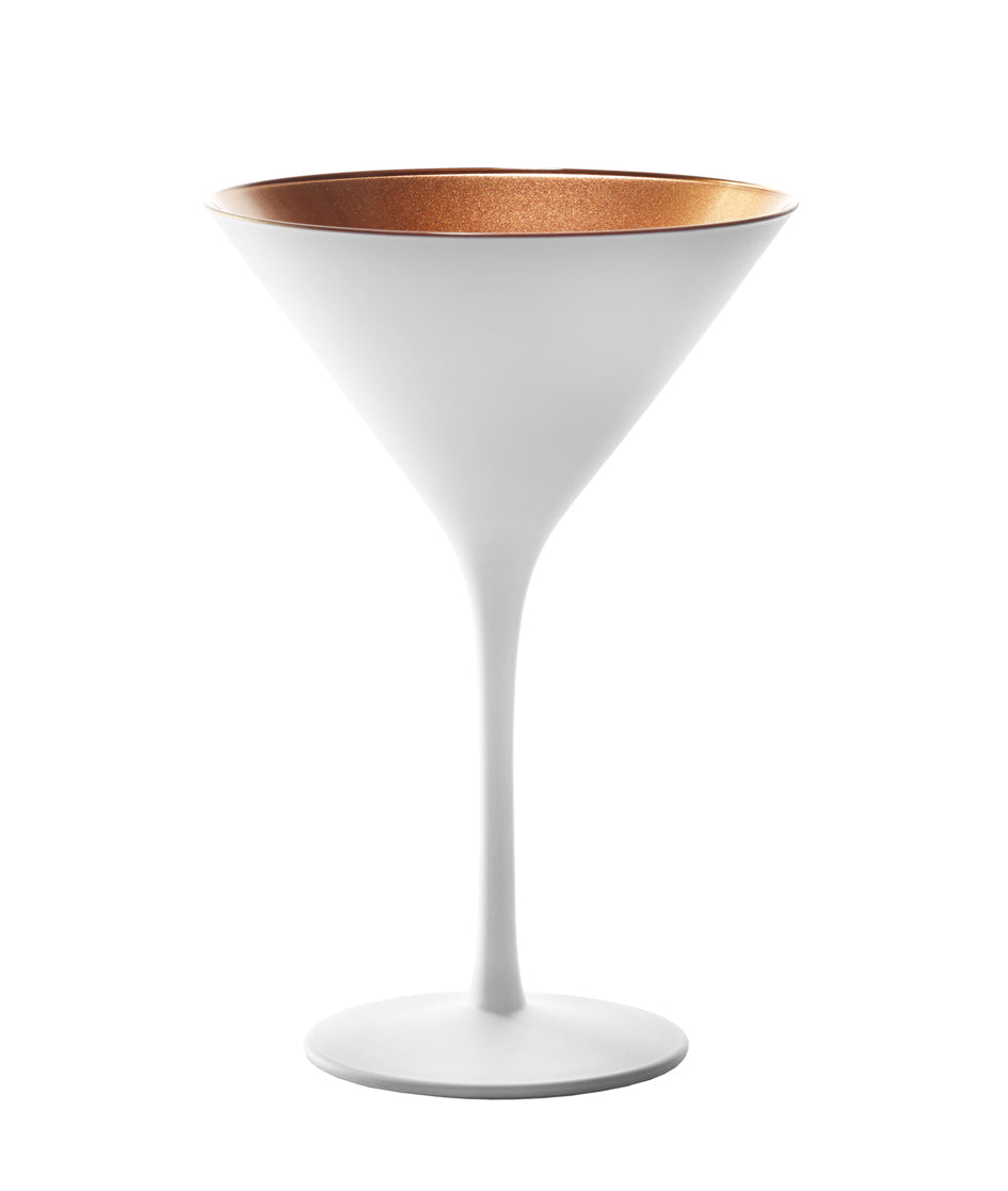 Luxury cocktail glass in white and bronze