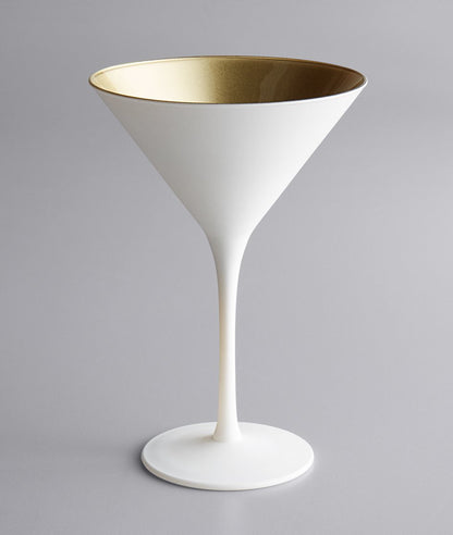 Cocktail glass - set of 2 white / gold
