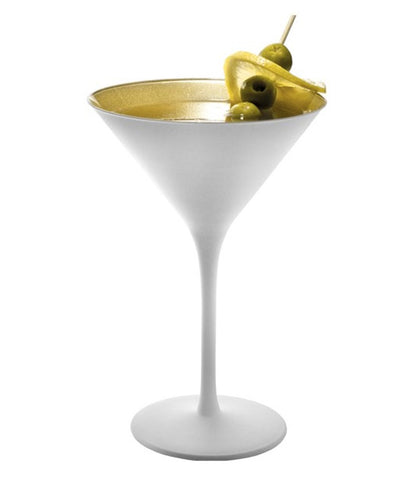 Cocktail glass - set of 2 white / gold