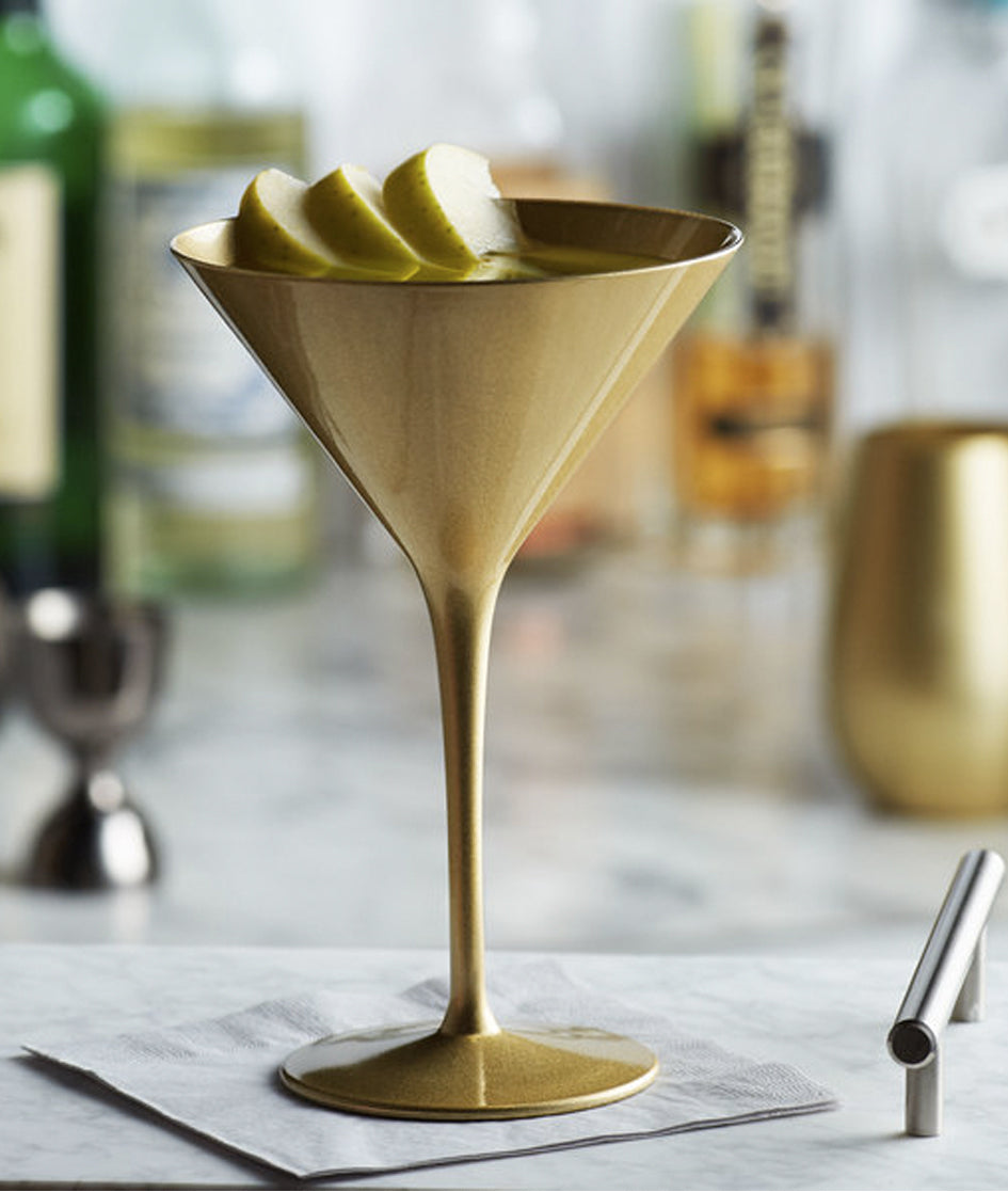 Luxury cocktail glass in gold 