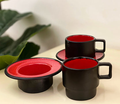 Fire espresso cup and saucer
