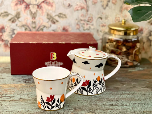 Flora Teapot and Cup Set