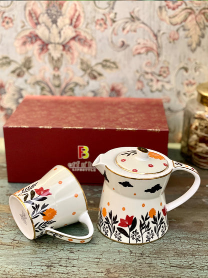 Flora Teapot and Cup Set