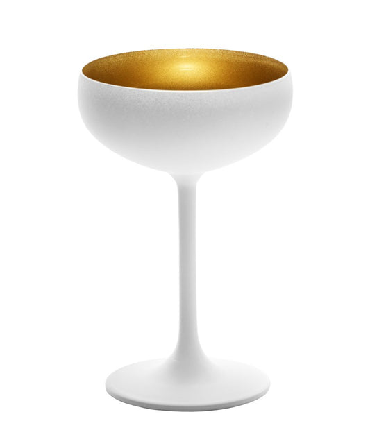 Champagne saucer - set of 2 white/gold